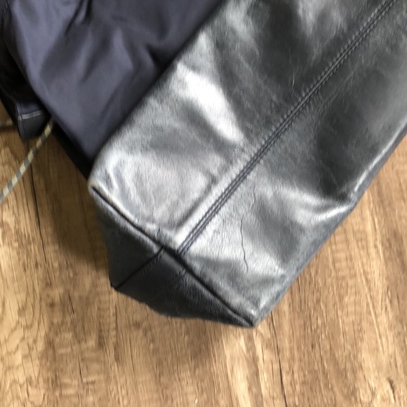 Tory Burch Navy Blue Nylon Cinched Tote Bag - Picture 7 of 14